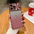 thumbnail image 1 of SaniMore for iPhone 15 Pro Case, Gradient Glitter Bling Paper Large Window Lens Protection Electroplated Frame Soft TPU Shockproof Anti-drop Slim Lightweight Fashion for Girls Women, Pink, 1 of 11