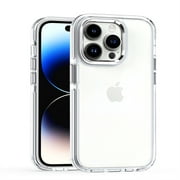 SaniMore for iPhone 15 Pro Case, Transparent Backplane TPU Colorful Shockproof Bumper Anti-yellow Slim Fit Lightweight Anti-fingerprint Anti-scratch Drop Resistsnt for iPhone 15 Pro - White