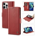 thumbnail image 1 of SaniMore for iPhone 15 Pro Max 6.7" 2023 Case, PU Leather Magnetic Flip Folio Shell with Card Holders RFID Blocking Kickstand Shockproof TPU Case Magnetic Closure Business Cover, Red, 1 of 13