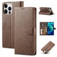 thumbnail image 1 of SaniMore for iPhone 15 Pro Max 6.7" 2023 Case, PU Leather Skin & Soft TPU Inner Shell [Card Holder + Cash Pocket + Flip Kickstand] Magnetic Closure Protective Wallet Cover, Brown, 1 of 9