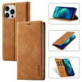 thumbnail image 1 of SaniMore for iPhone 15 Pro Max 6.7" 2023 Case, Prumiem PU Leather Wallet Kickstand Cover Magnetic Flip Design Card Slots Shockproof Anti-drop TPU Full Body Protective Shell, Brown, 1 of 10