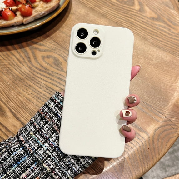 SaniMore for iPhone 15 Pro Max 6.7" 2023 Csae, Ultra-thin Lightweight Case with Frosted Skin Rugged Wear-resistant PC Backplane Drop-proof Lens All-inlusive Case for iPhone 15 Pro Max, White