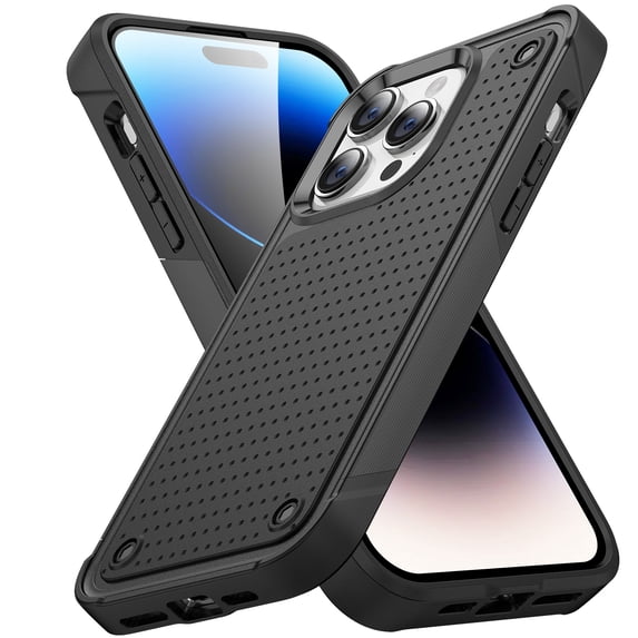 SaniMore for iPhone 15 Pro Max 6.7 inch Case Rubber, Heavy Duty Body Shockproof Bumper Cover Military Grade Anti-Scratch & Anti-Fingerprint Outdoor Rugged Case for iPhone 15 Pro Max 2023, Black