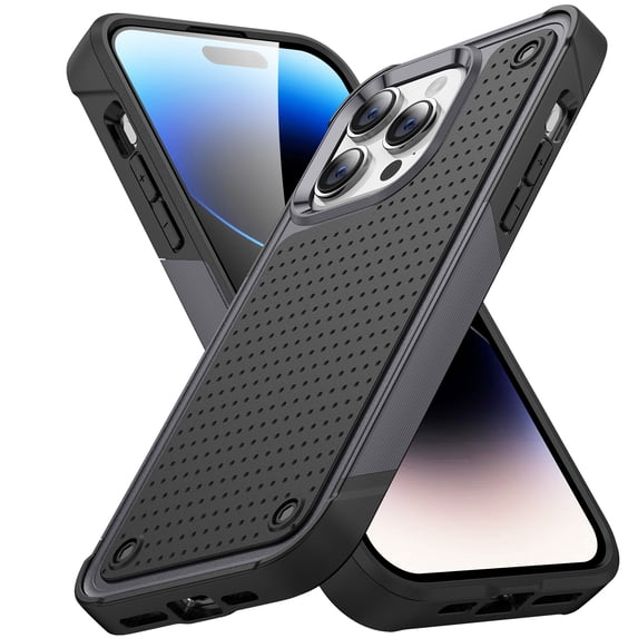 SaniMore for iPhone 15 Pro Max 6.7 inch Case Rubber, Heavy Duty Body Shockproof Bumper Cover Military Grade Anti-Scratch & Anti-Fingerprint Outdoor Rugged Case for iPhone 15 Pro Max 2023, Gray
