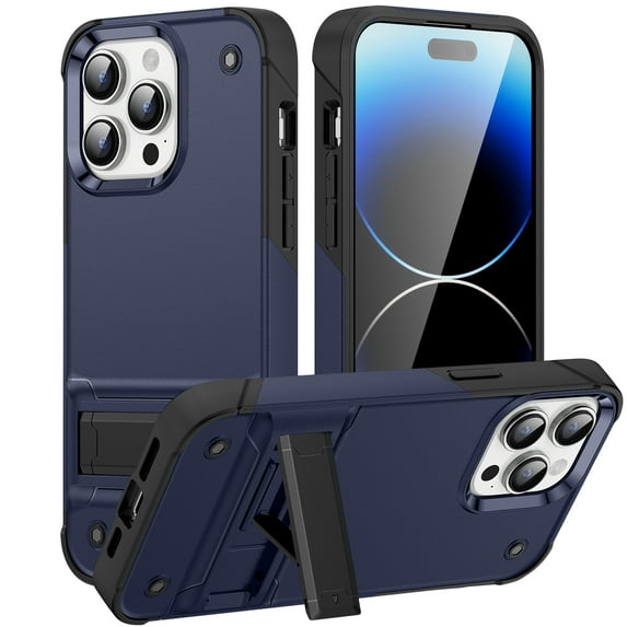 SaniMore for iPhone 15 Pro Max Case 2023, 【8FT Military-Grade Protection】【3 Stand Ways】 with Firm Kickstand Comfortable and Non-Slip Gripping for Phone Slim Case fit iPhone 15 Pro Max 6.7", Navyblue