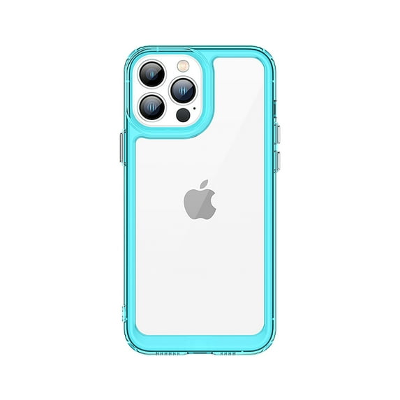 SaniMore for iPhone 15 Pro Max Case (6.7 inch 2023 Release), Soft Shockproof TPU Bumper Crystal-clear PC Back No-yellowing Anti-drop Ultra-slim Lightweight Rugged Cover, Clearblue