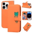 thumbnail image 1 of SaniMore for iPhone 15 Pro Max Case, PU Leather Flip Folio Cover with Stand, Card Slots, [Lovely Pet Magnetic Clasp] Full Protetcion Shockproof TPU Wallet Shell for iPhone 15 Pro Max, Orange, 1 of 10