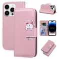 thumbnail image 1 of SaniMore for iPhone 15 Pro Max Case, PU Leather Flip Folio Cover with Stand, Card Slots, [Lovely Pet Magnetic Clasp] Full Protetcion Shockproof TPU Wallet Shell for iPhone 15 Pro Max, Rosegold, 1 of 10