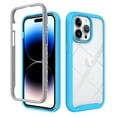 thumbnail image 1 of SaniMore for iPhone 15 Pro Max Two-Layer Structure Transparent Case, Rugged Clear PC Back & TPU Bumper [Not Yellowing Technology] Full Body Protective Case for iPhone 15 Pro Max, Blue, 1 of 7