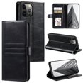 thumbnail image 1 of SaniMore for iPhone 15 Pro PU Leather Case, Wallet Design with Card Slots Cash Pocket [Wrist Strap] Flip kickstand Full Body Protection Magnetic Closure Business TPU Shell for iPhone 15 Pro, Black, 1 of 11