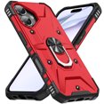 thumbnail image 1 of SaniMore for iPhone 16 Plus Multi-Functional Case, Rugged PC Magnetic Cover Built-in Car Mount & 360° Rotatable Metal Ring Kickstand Military Grade Shockproof Protective Shell, Red, 1 of 8