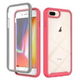 thumbnail image 1 of SaniMore for iPhone 7Plus/8Plus Case, Rugged PC Back & TPU Bumpers Two-Layer Structure Transparent Cover with PET Screen Protector Shockproof Protective Shell for iPhone 7Plus/8Plus, Pink, 1 of 6