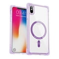 thumbnail image 1 of SaniMore for iPhone X/XS Magnetic Case, [Wireless Charging] Crystal-clear Rugged PC Back Back Skin-feel Shockproof Strong Drop Resistant Slim Shell for iPhone X/XS Car Mount, Purple, 1 of 8