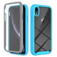 thumbnail image 1 of SaniMore for iPhone XR Case, Rugged PC Back & TPU Bumpers Two-Layer Structure Transparent Cover with PET Screen Protector Shockproof Protective Shell for iPhone XR, Blue, 1 of 7