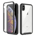 thumbnail image 1 of SaniMore for iPhone Xs Max Case, Rugged PC Back & TPU Bumpers Two-Layer Structure Transparent Cover with PET Screen Protector Shockproof Protective Shell for iPhone Xs Max, Black, 1 of 6