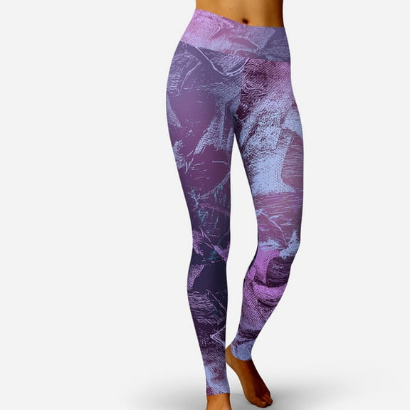Sania Marie Lala Reveals High-Waisted Purple Graphic Women, Leggings, X-Small