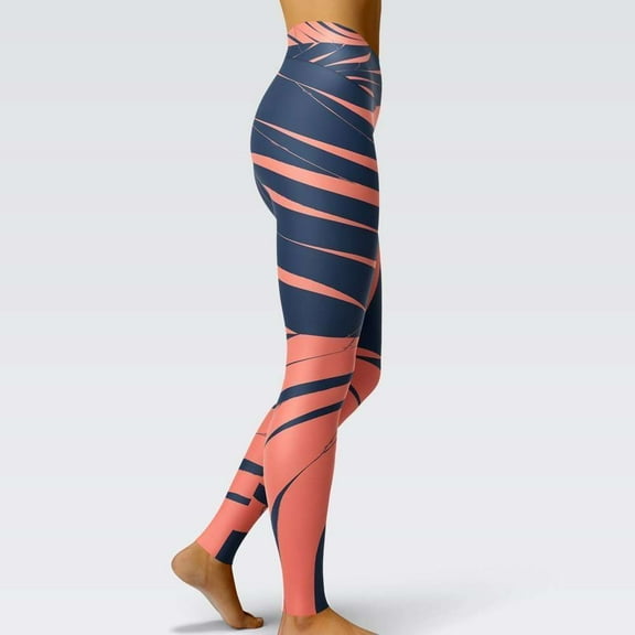 Sania Marie Making You Crazy Blue Striped Yoga Leggings,  X-Small