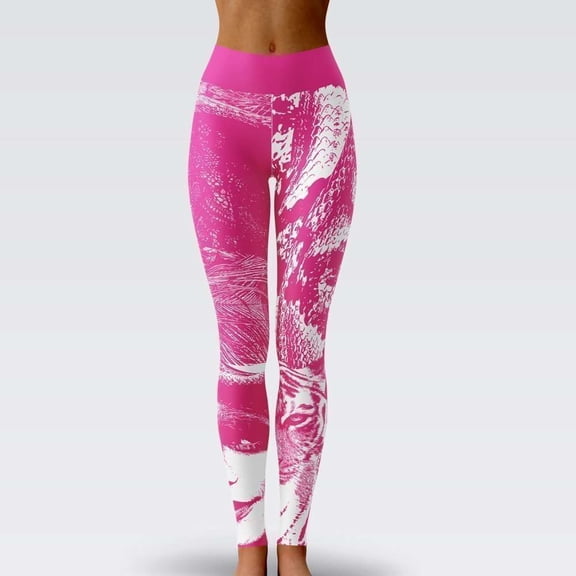 Sania Marie Me First High-Waisted Pink and White Yoga Leggings,  Large