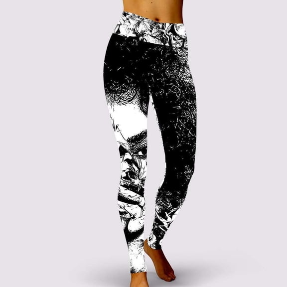 Sania Marie Not Over You Black and White Yoga Leggings, X-Small