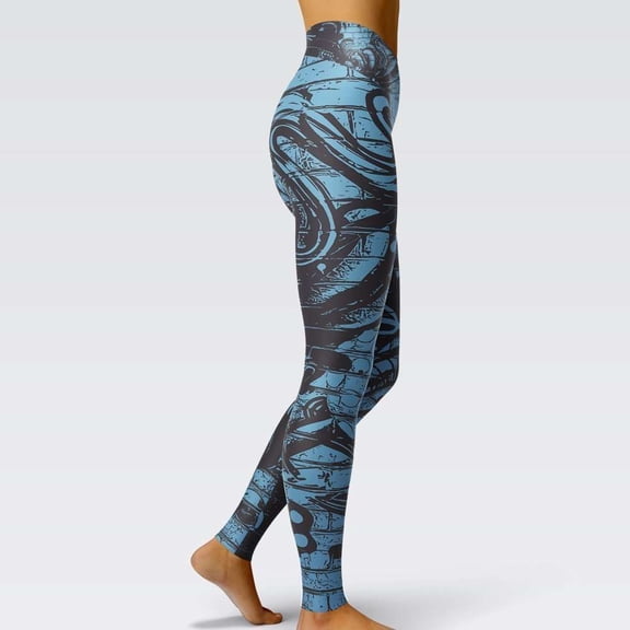 Sania Marie So Sure About You High-Waisted Black and Blue Graphic Leggings
