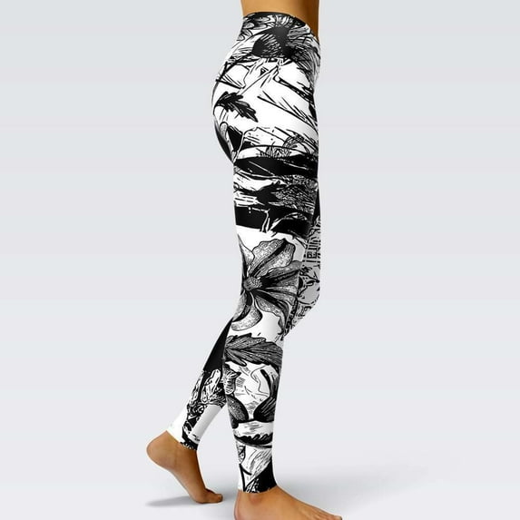 Sania Marie Take Me Home Black and White Mid-Rise Graphic Leggings