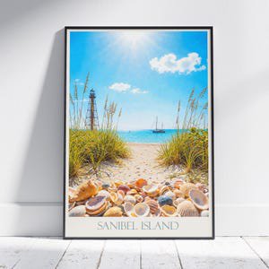Sanibel Island Lighthouse Poster, 8x12 UNFRAMED
