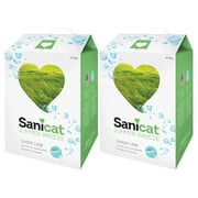 (2 pack) Sanicat Summer Breeze Clumping Cat Litter with Oxify, 14 lb. Box