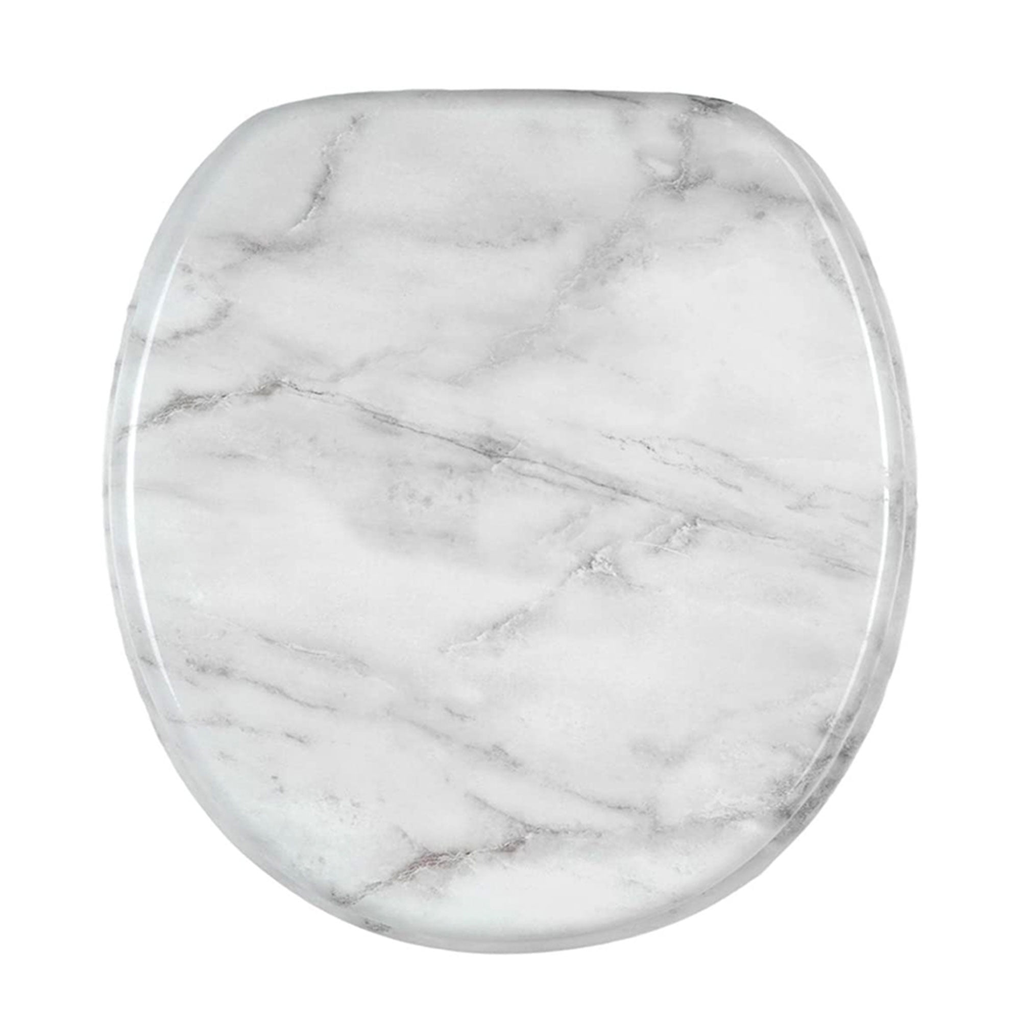 Sanilo 107 Round Soft Close Wood Adjustable Toilet Seat, Marble