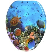 Sanilo Soft Close Toilet Seat ELONGATED, Quiet and Slow Close Lid and Seat, Strong Bumpers and Hinges, Ocean