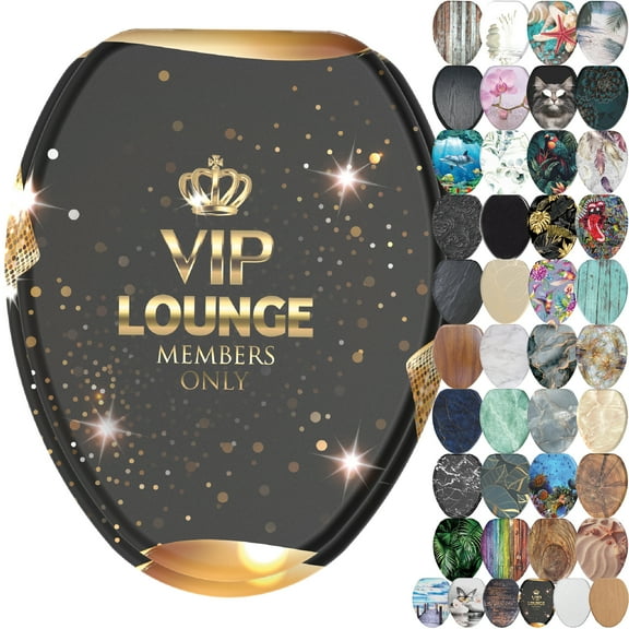 Sanilo Soft Close Toilet Seat ELONGATED, Quiet and Slow Close Lid and Seat, Strong Bumpers and Hinges, VIP Lounge