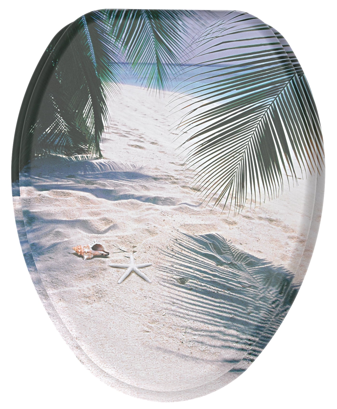 Sanilo Soft Close Toilet Seat ELONGATED, Quiet and Slow Close Lid and Seat, Strong Bumpers and Hinges, Beach