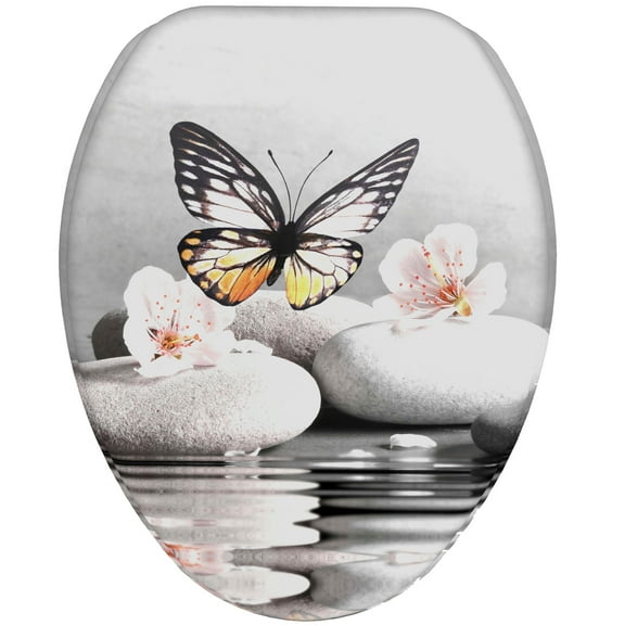 Sanilo Soft Close Toilet Seat ELONGATED, Quiet and Slow Close Lid and Seat, Strong Bumpers and Hinges, Vanesa