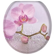Sanilo Soft Close Toilet Seat ROUND, Quiet and Slow Close Lid and Seat, Strong Bumpers and Hinges, Blooming