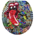 thumbnail image 1 of Sanilo Soft Close Toilet Seat ROUND, Quiet and Slow Close Lid and Seat, Strong Bumpers and Hinges, Graffiti, 1 of 7