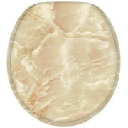 Sanilo Soft Close Toilet Seat ROUND, Quiet and Slow Close Lid and Seat, Strong Bumpers and Hinges, Marble Nature