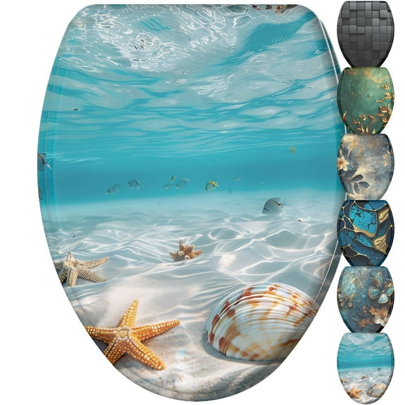 Sanilo Toilet Seat ELONGATED – Soft Close, One-Click Quick Release, Easy Installation, Non-Slip, Easy to Clean (Waterworld)