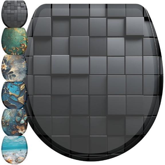 Sanilo Toilet Seat ROUND, Soft Close, One-Click Quick Release, Easy Installation, Non-Slip, Easy to Clean (Cube)