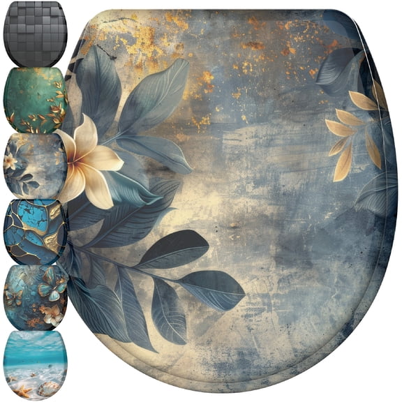 Sanilo Toilet Seat ROUND, Soft Close, One-Click Quick Release, Easy Installation, Non-Slip, Easy to Clean (Lilybud)