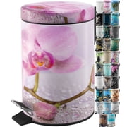 Sanilo Trash Can 1.3 Gallon with Soft Close, Many New Cosmetic and Kitchen Waste Bins Available, Bathroom Bin with Inner Bucket Blooming
