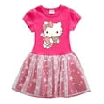 thumbnail image 1 of Sanio Hello Kitty Kuromi Dress for Girls Summer New Korean Kids Cartoon Short Sleeve Mesh Starry Sky Princess Vestidos Clothing, 1 of 23