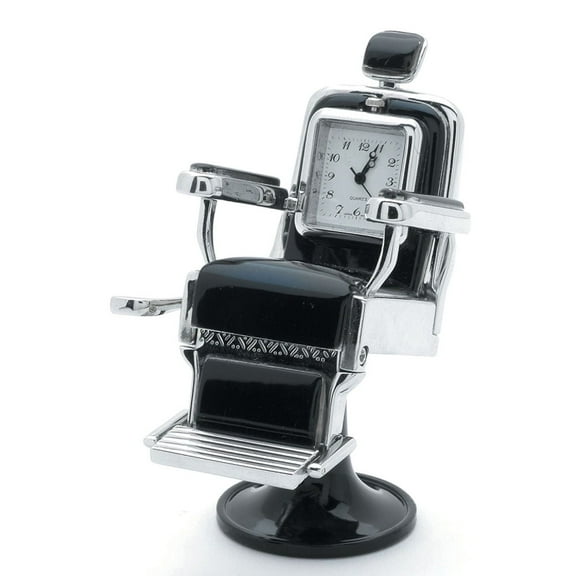 Sanis Enterprises Swivel Barber Chair Mini Desk Clock #C434SIL