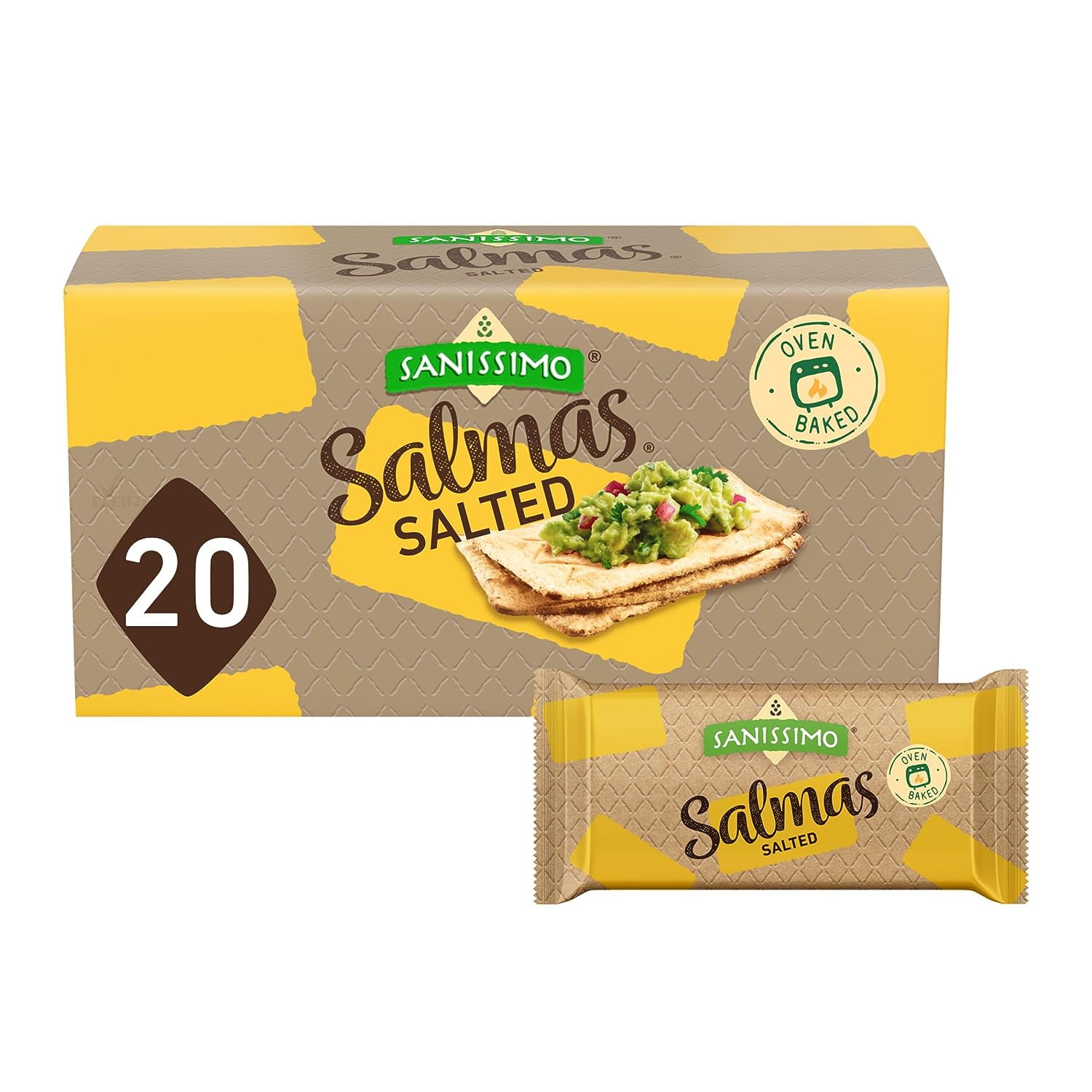 Sanissimo Salmas Salted, 20 packs of 3 Crackers, Oven Baked Corn ...