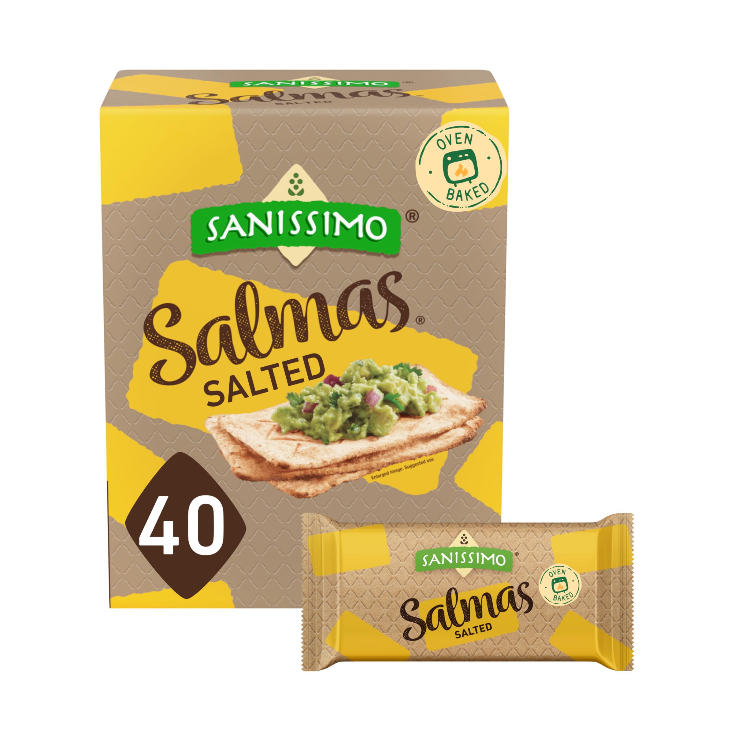 Sanissimo Salmas Salted, 40 JMS2 packs of 3 Crackers, Oven Baked Corn ...