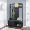 thumbnail image 1 of Sanit Birch Hawksbury Transitional Particle Board Black Hall Tree & Shoe Bench, 1 of 7