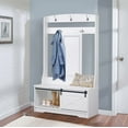 thumbnail image 1 of Sanit Birch Hawksbury Transitional Particle Board White Hall Tree & Shoe Bench, 1 of 7