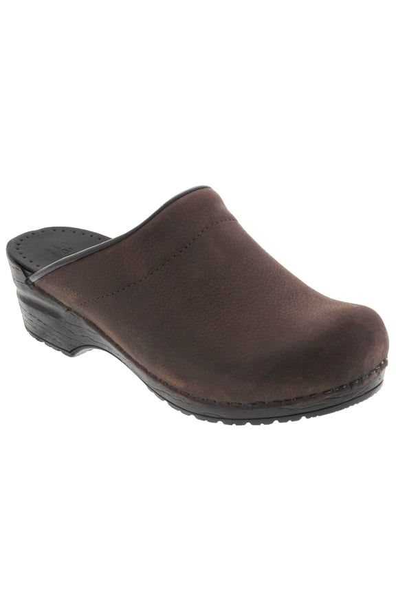 Sonja Oiled Leather Open Back Clogs-41/Medium