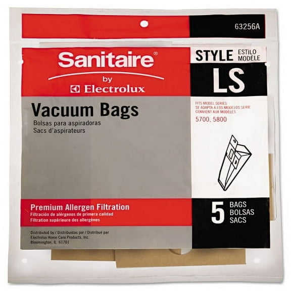 5 Sanitaire Commercial Upright Vacuum Cleaner Replacement Bags Style LS, 5/Pack Vacuum Cleaner Bags