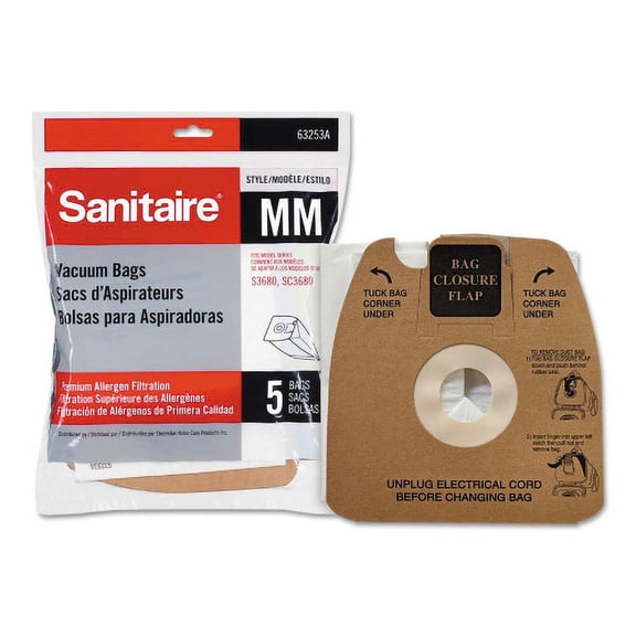 Sanitaire Style MM Disposable Dust Bags with Allergen Filter for SC3683A/SC3683B, 5/Pack, Each