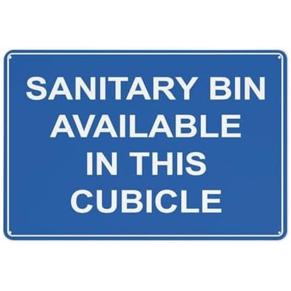 Sanitary Bin Available In This Cubicle Sign 12 X 8 Inch Metal Sign ...