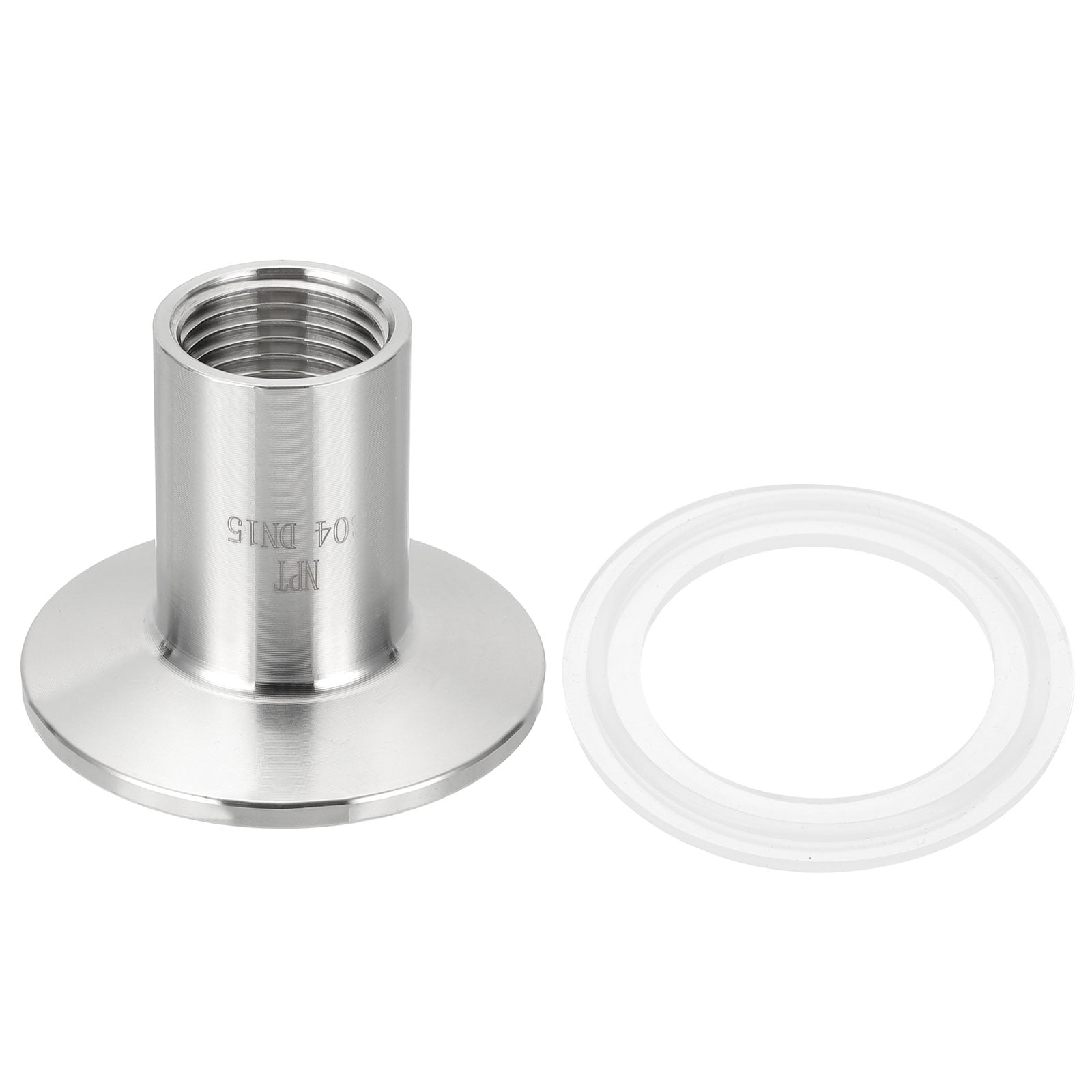 Fitvell Stainless Steel Sanitary Adapter – 1/2" NPT Female To 1.5" Tri-Clamp, 304 SS, 50.5mm Ferrule OD, Pack Of 2, For Homebrew, Dairy, Pharmaceutical